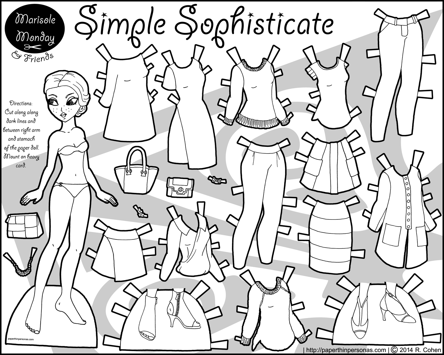 Simple Sophisticate A Paper Doll in Black and White Paper Thin