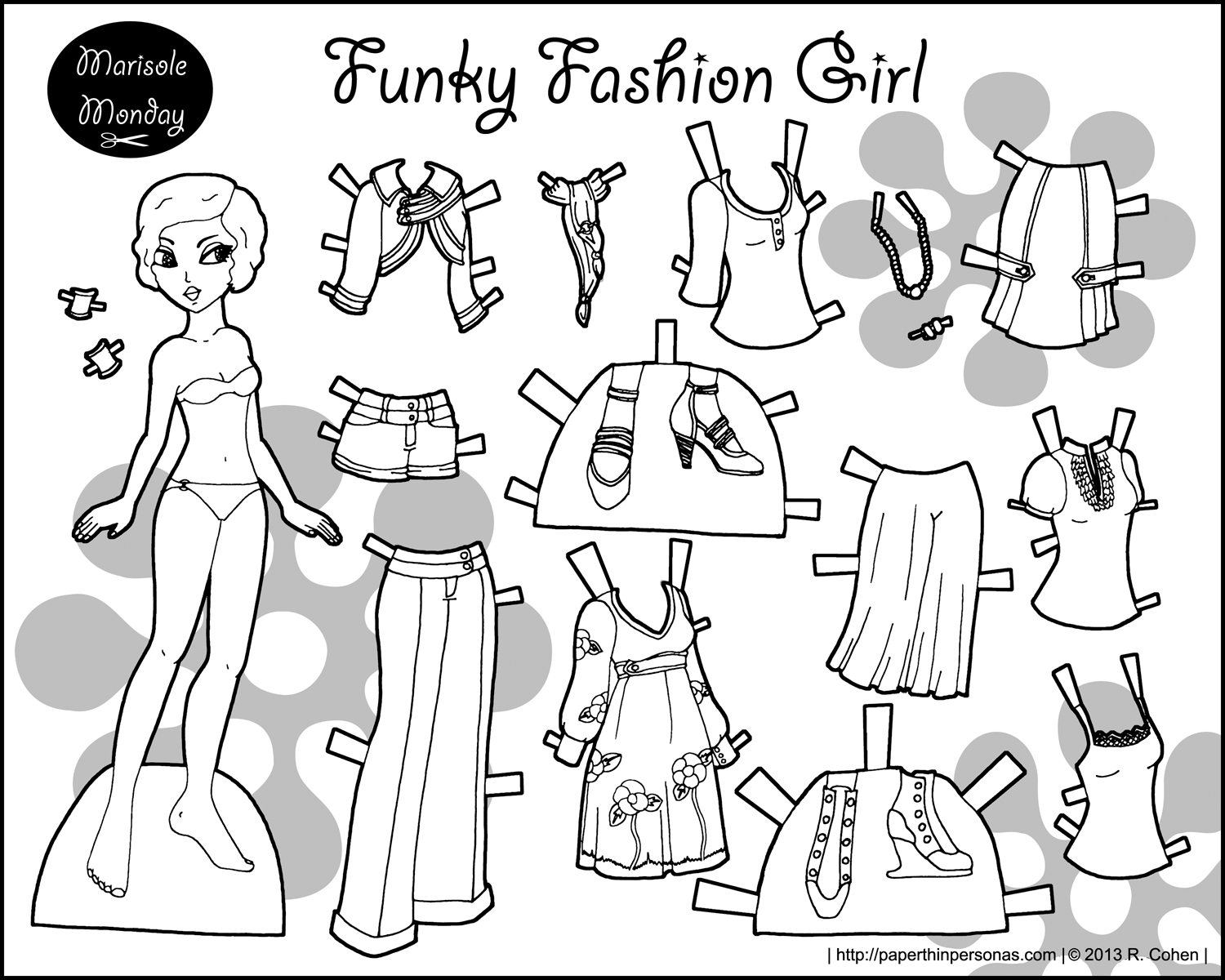 printable paper dolls and clothes to color