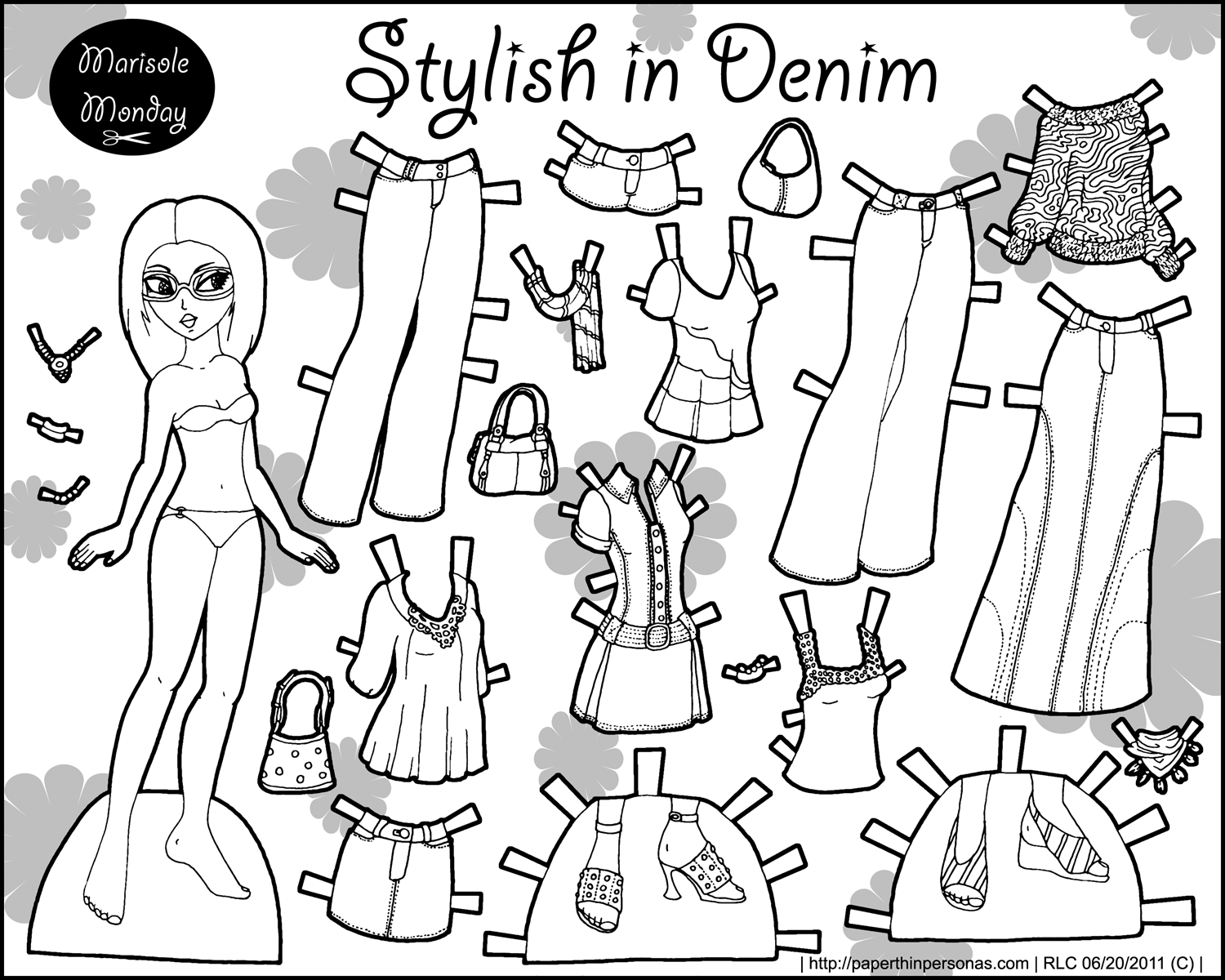 Black and White Marisole Monday Paper Dolls Today!Paper 
