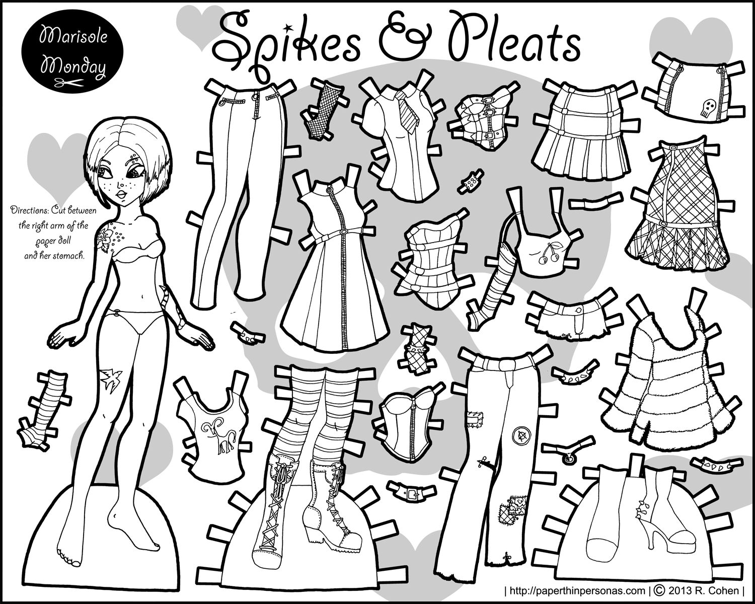 Spikes & Pleats: Punk Fashion Paper Doll | Paper Thin Personas