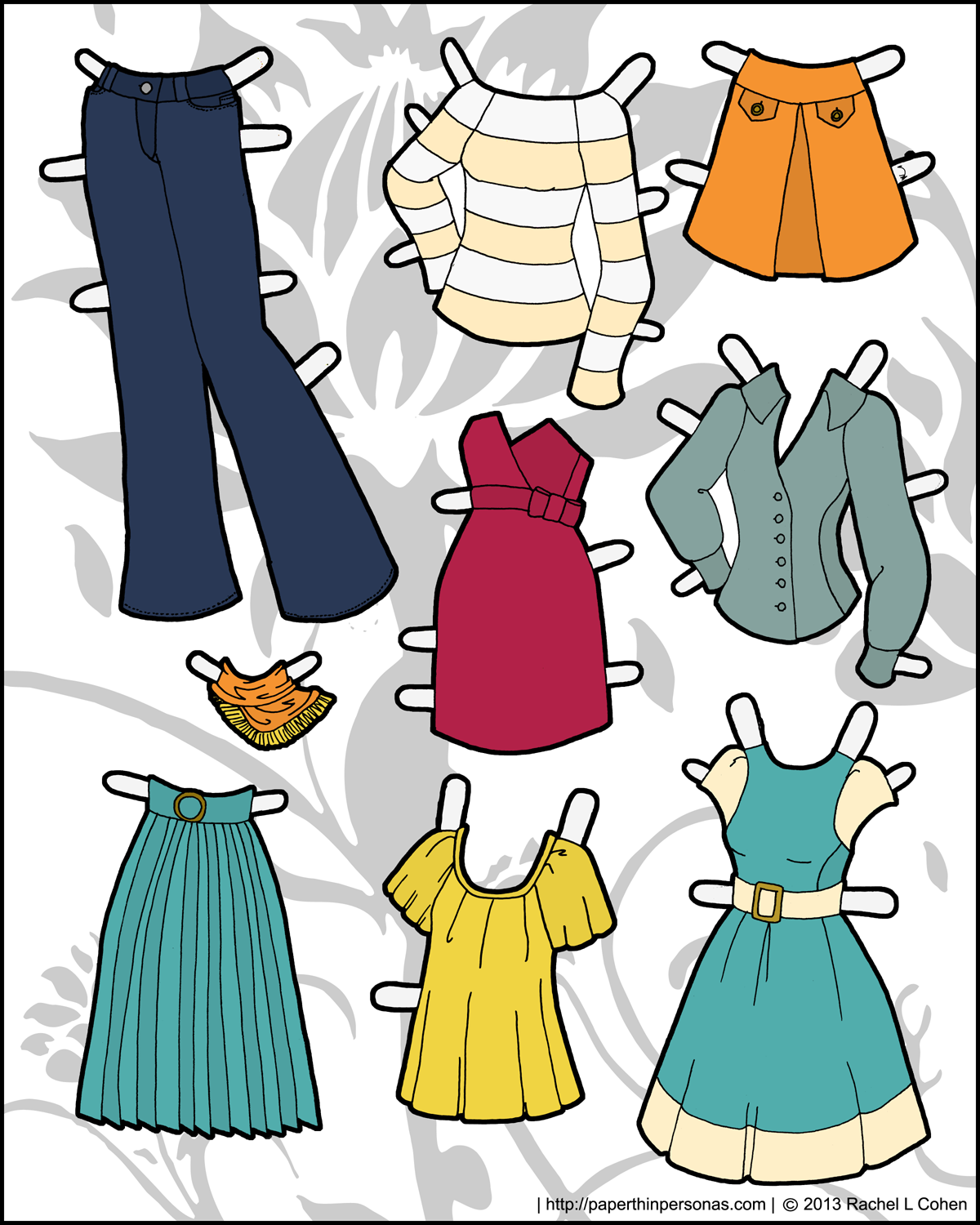 And yet more clothing for the Ms Mannequin Printable Paper Dolls