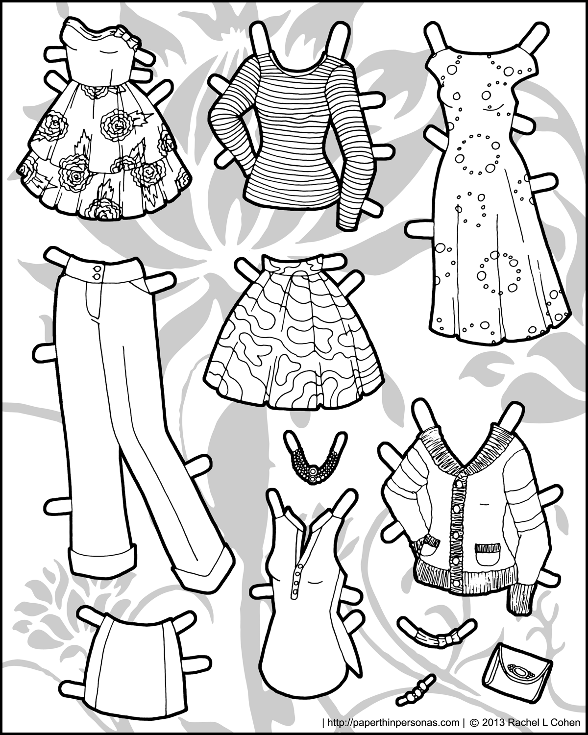 Free Printable Paper Dolls And Clothes Black and White or Full Color