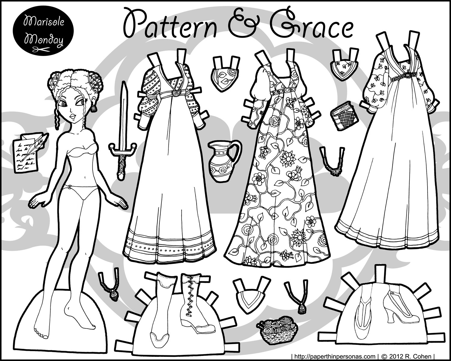 printable paper dolls and clothes to color