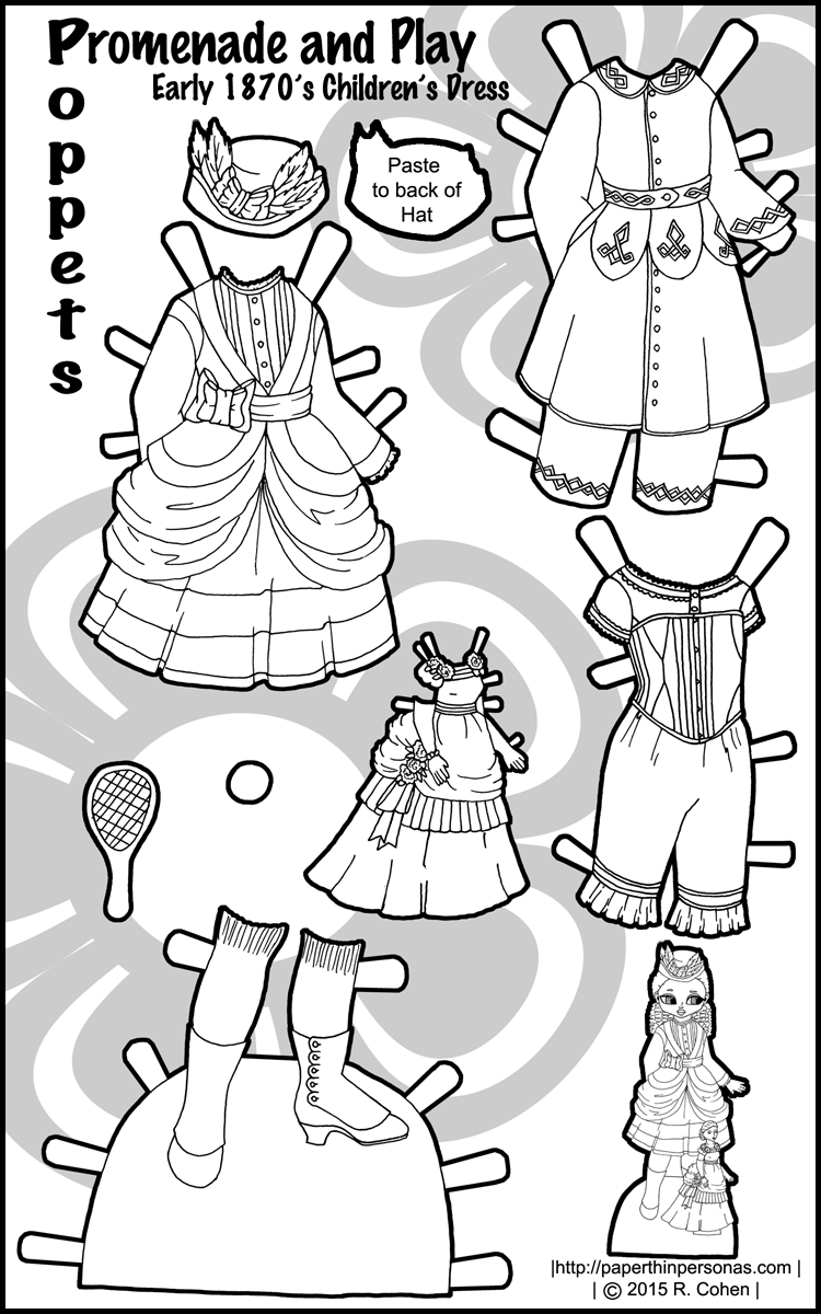 Promenade and Play Victorian Paper Doll Clothes for the Poppets