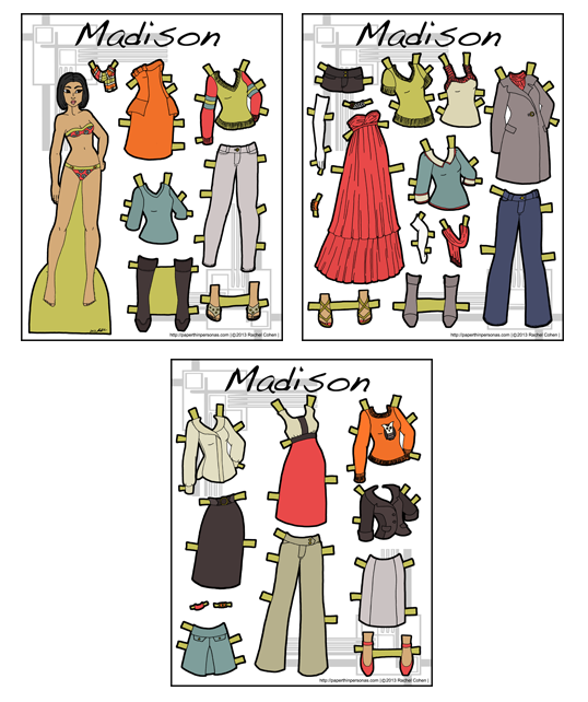 Madison- Full Color Asian Paper Doll