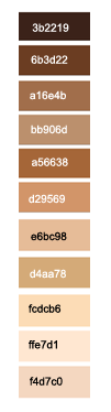 Skintone Pallette for the Printable paper dolls