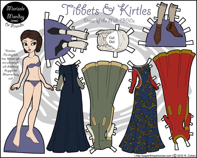 Dress in the 1300s: A Lady Paper Doll