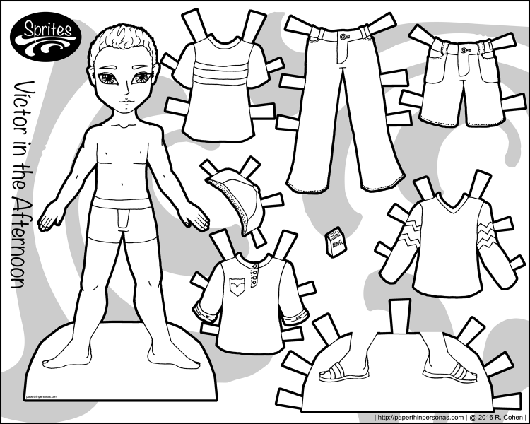 Victor in the Afternoon A Boy Paper Doll