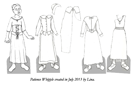 A paper doll page drawn by Lina