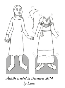 A paper doll page drawn by Lina