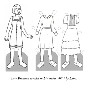 A paper doll page drawn by Lina