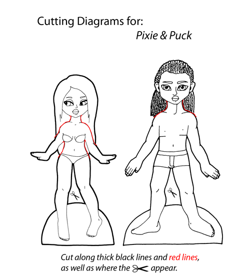 Cutting Diagram for Pixie & Puck