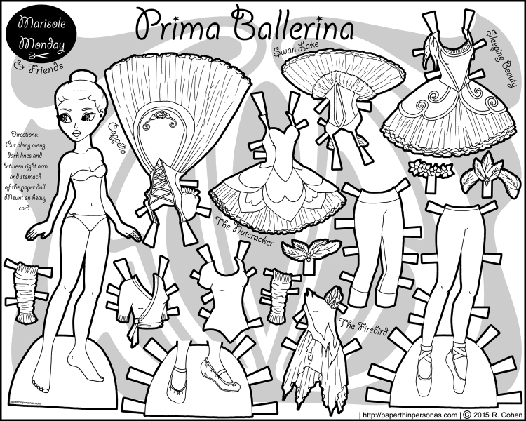african-american-ballerina-paper-doll-black-white