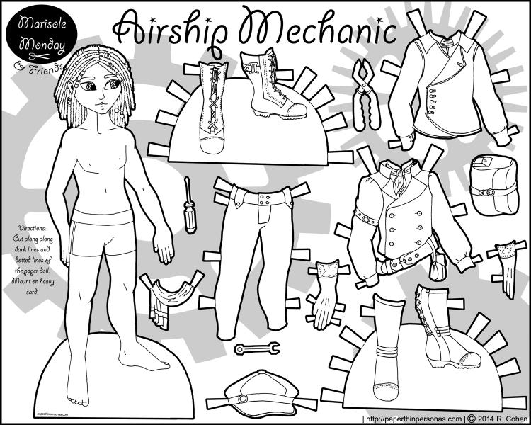 airship-mechanic-paper-doll-bw