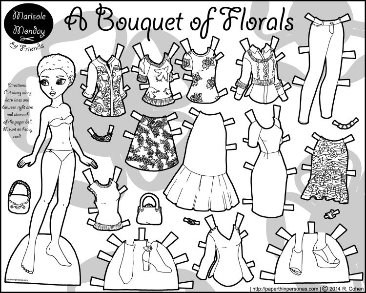 bouquet-of-florals-paper-doll-coloring-page