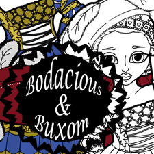 Link to Cranach Gowns, a paper doll of a 15th century Saxony dress in Germany with two gowns, two hats, one pair of shoes in black and white or in full color for printing