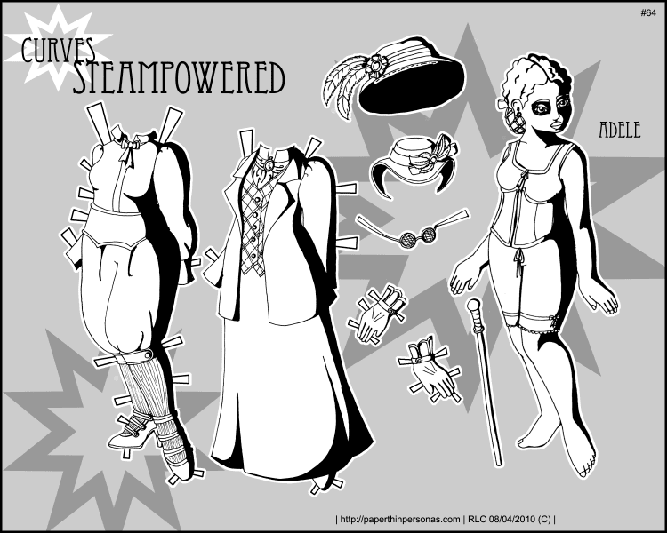 steampunk curvy paper doll