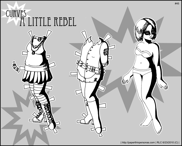 Curves: A Little Bit Rebel Punk Paper Doll