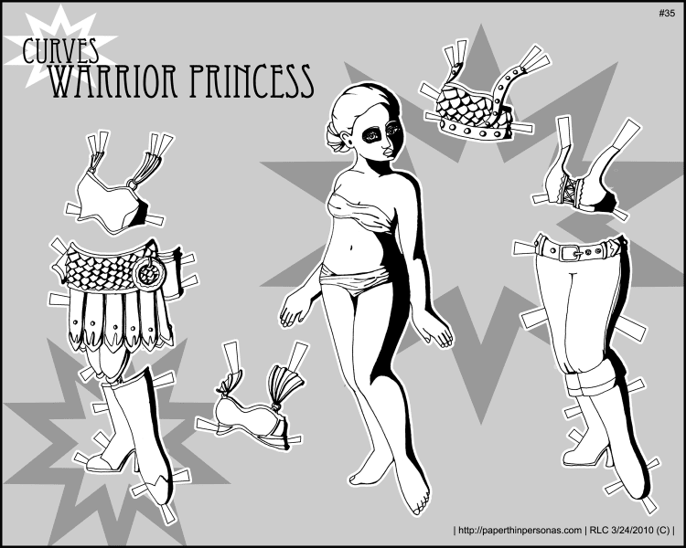 Fantasy warrior paper doll