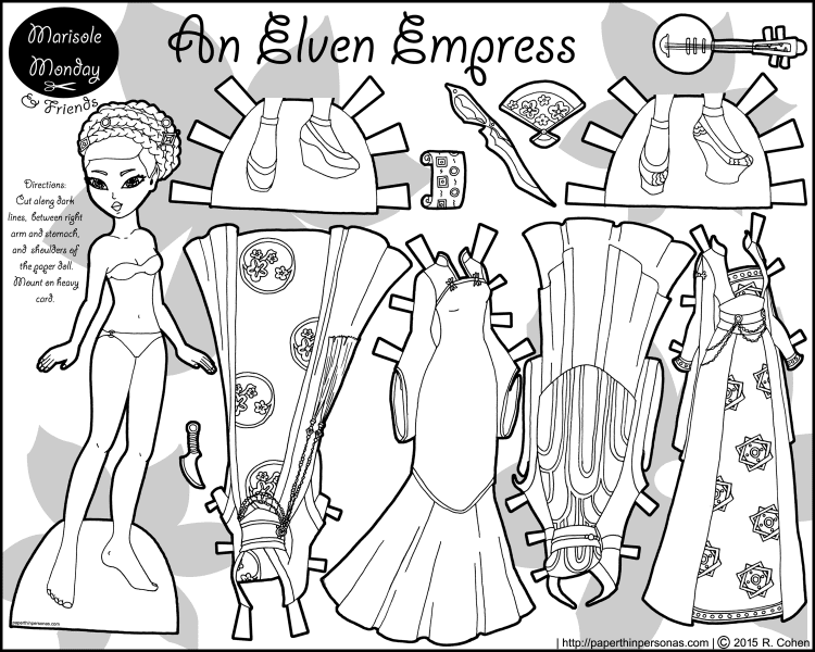 elven-empress-paper-doll-bw