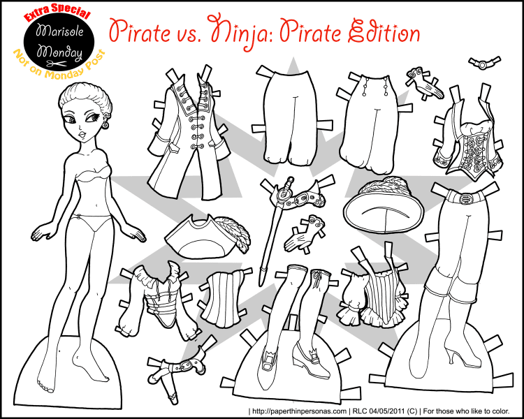 marisole-pirate-paper-doll-green-BW-150
