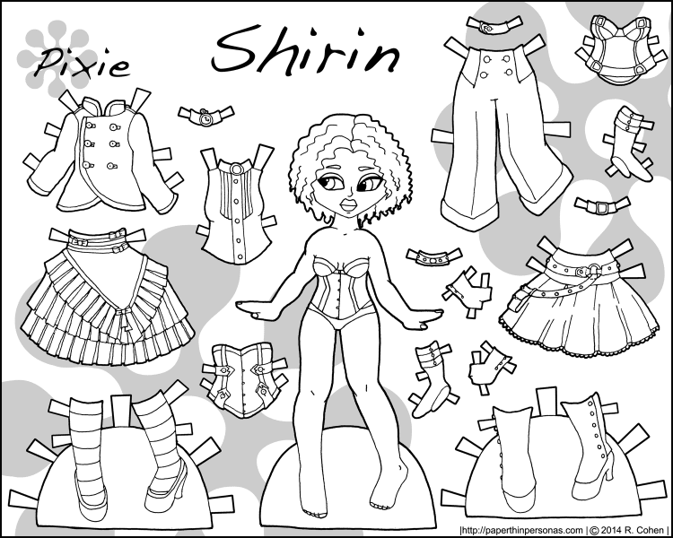 shirin-steampunk-paper-doll-colorable-doll