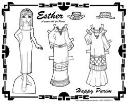 Esther: A Purim paper doll!