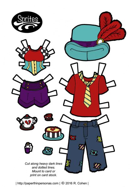 Modern Alice and the Mad Hatter Outfits for some paper dolls!