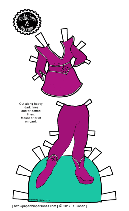 a curvy retro paper doll