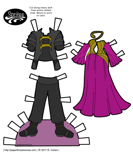 Space Prince and Space Princess printable paper doll outfits in color or black and white from paperthinpersonas.com. 