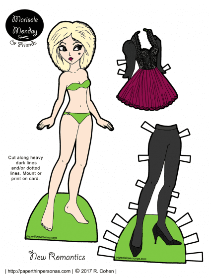 A paper doll celebrating the early 1980s New Romantics music and fashion movement from paperthinpersonas.com. 
