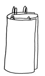 Agnes Geijer's proposed arrangement of the apron-dress with two rectangles of cloth wrapped around the body.
