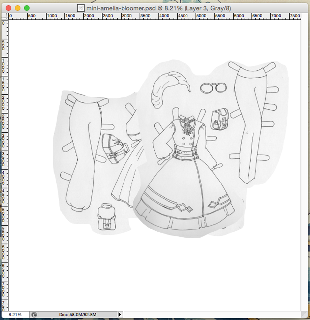 The Amelia Bloomer inspired steampunk paper doll set I spent last night working on.