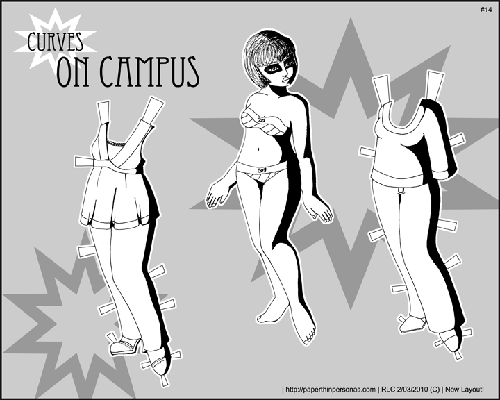 Curves on Campus paper doll