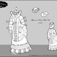 An afternoon dress for Florence, my French fashion doll paper doll.