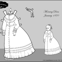 An 1870s morning dress for the printable paper doll Florence.