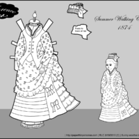 A spring walking dress for Florence, my paper doll from the 1870s.