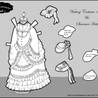 A visiting dress for Florence, my paper doll of the 1870s.