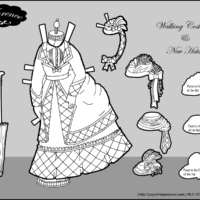 Florence's 1870's walking suit. Florence is a victorian paper doll with a large trousseau.