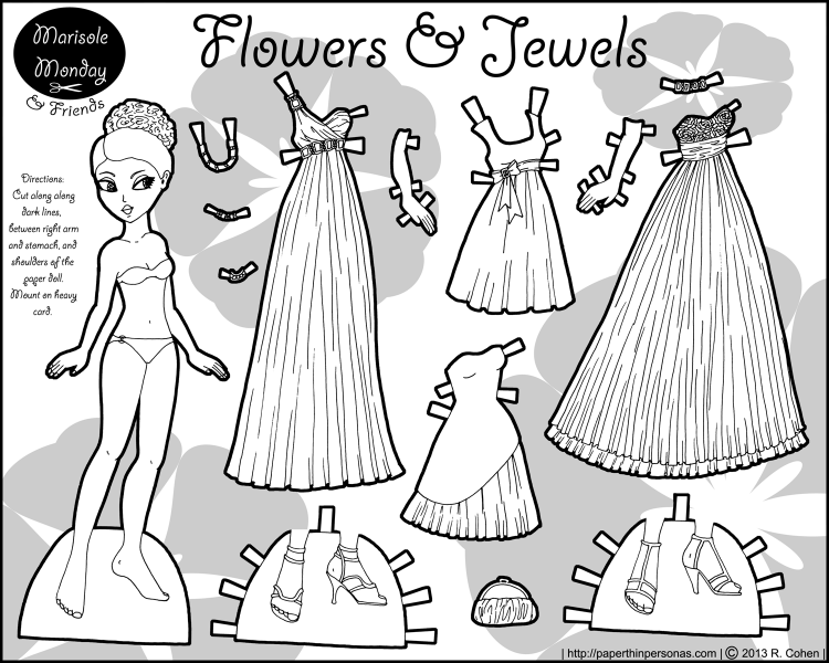flowers-jewels-marisole-paper-doll-bw