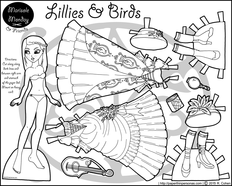 lilliesandbirds-princess-paper-doll-bw
