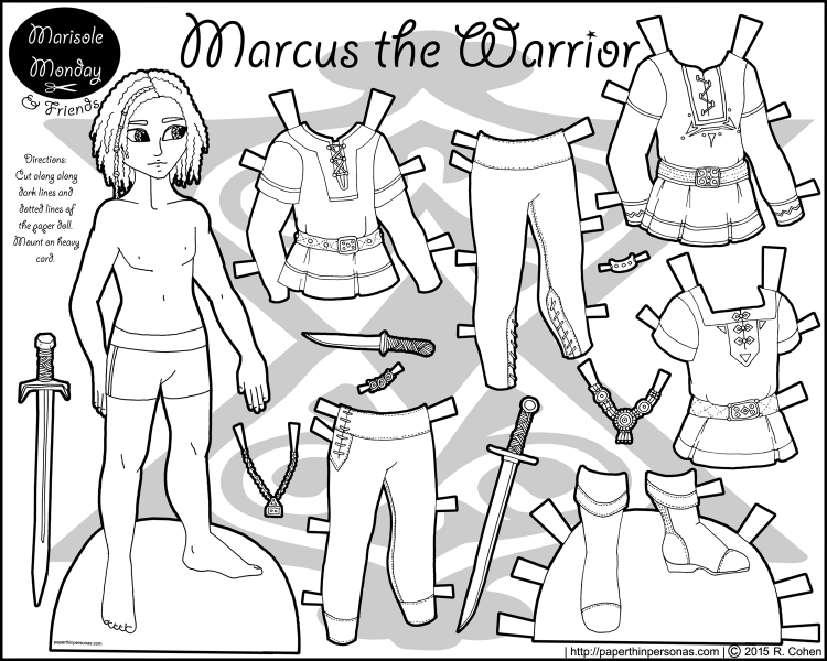 marcus-warrior-paper-doll-bw
