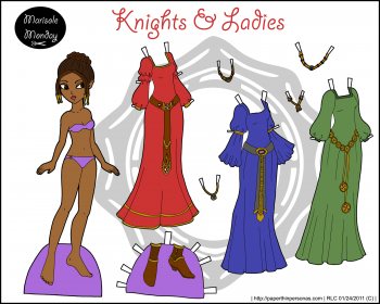 A medieval inspired printable paper doll from Paper Thin Personas. 