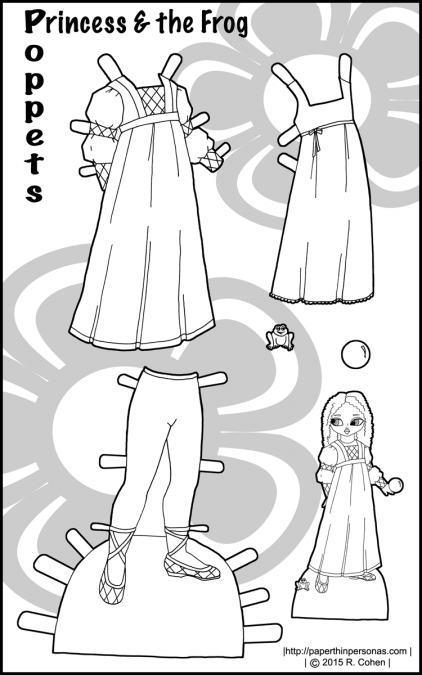 poppet-princess-frog-paper-doll-bw