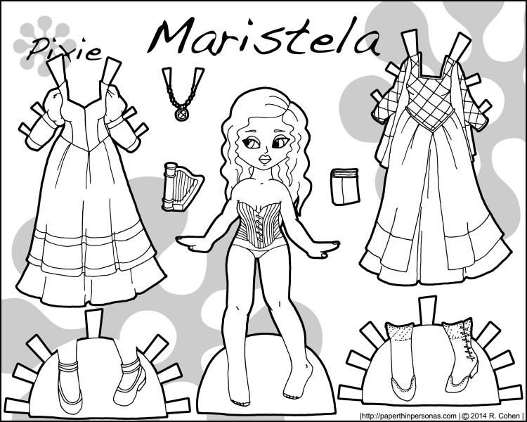 purple-princess-paper-doll-bw