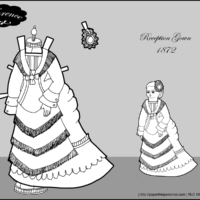 A Victorian reception gown for the Florence printable paper doll.