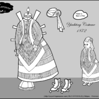 A yachting costume for the printable paper doll Florence of the 1870s.