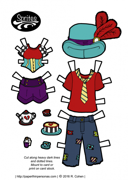 Modern Alice and the Mad Hatter Outfits for some paper dolls!