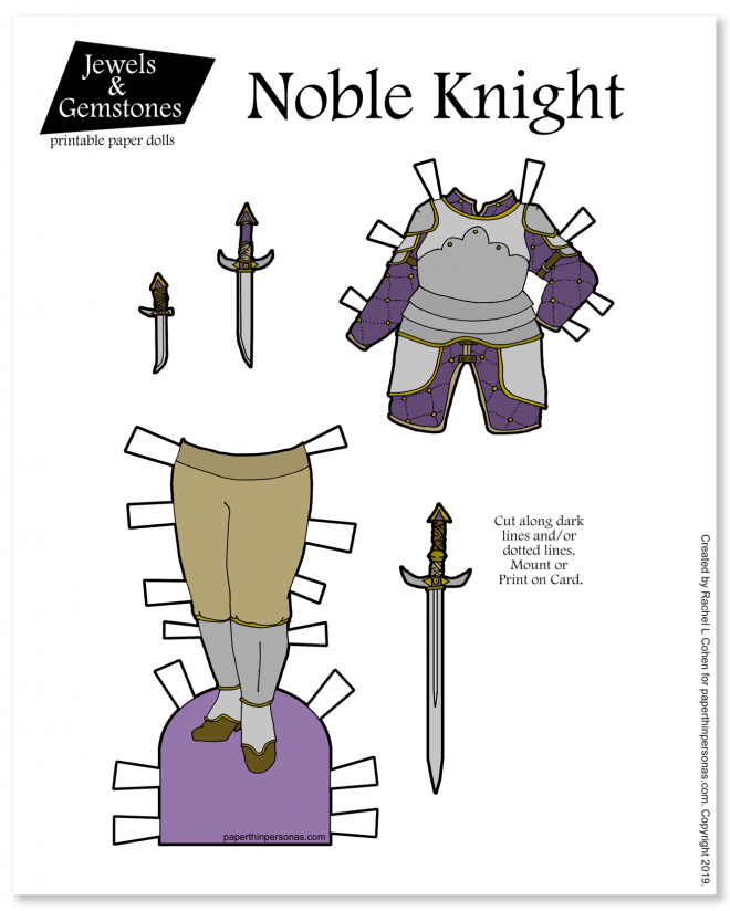A set of female knight armor with swords for the paper dolls today! Not as heavy duty as full plate, but I had a lot of fun designing it. As always, there's a black and white version too if you want. 