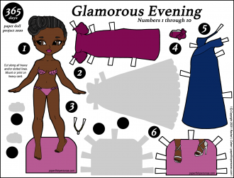 The first paper doll set of my 365 paper doll project featuring elegant evening gowns.